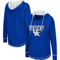 Women's Colosseum Royal Kentucky Wildcats Tunic Pullover V-Neck Hoodie