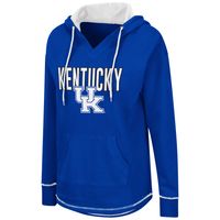 Women's Colosseum Royal Kentucky Wildcats Tunic Pullover V-Neck Hoodie