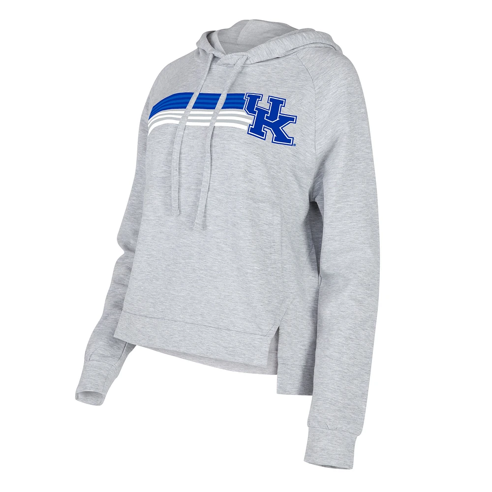 Women's Concepts Sport Gray Kentucky Wildcats Cedar Tri-Blend Raglan Pullover Hoodie