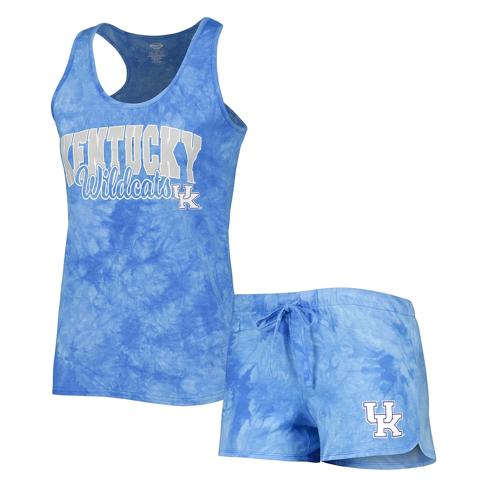 Concepts Sport Royal Kentucky Wildcats Billboard Débardeur et short tie-dye pour femme