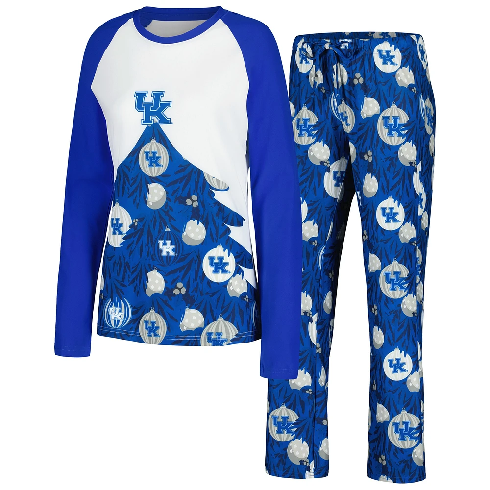 Concepts Sport Royal Kentucky Wildcats Tinsel Ugly Sweater T-shirt à manches longues et pantalon pour femme