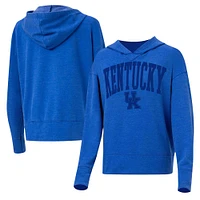 Concepts Sport Royal Kentucky Wildcats Volley T-shirt à capuche manches longues pour femme