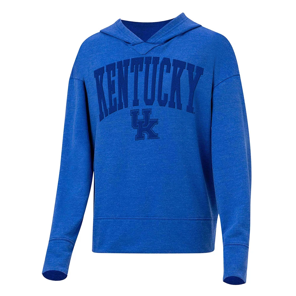 Concepts Sport Royal Kentucky Wildcats Volley T-shirt à capuche manches longues pour femme