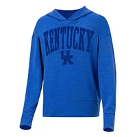 Concepts Sport Royal Kentucky Wildcats Volley T-shirt à capuche manches longues pour femme