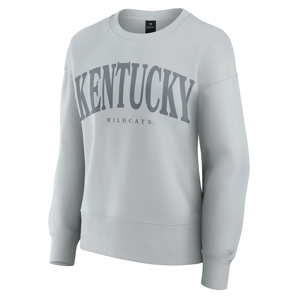 Women's Fanatics Gray Kentucky Wildcats Supersoft Flow Fleece Pullover Sweatshirt