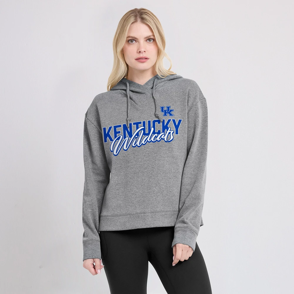 Sweat à capuche Fanatics pour femmes gris chiné Kentucky Wildcats Script Favorite