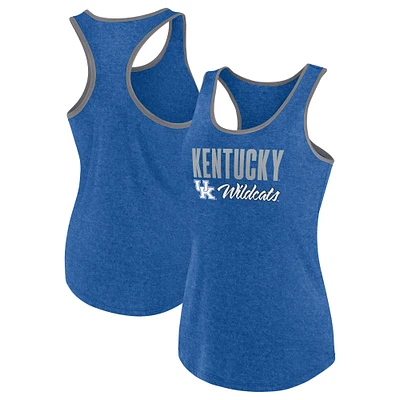 Débardeur à dos nageur Fanatics Heather Royal Kentucky Wildcats pour femmes