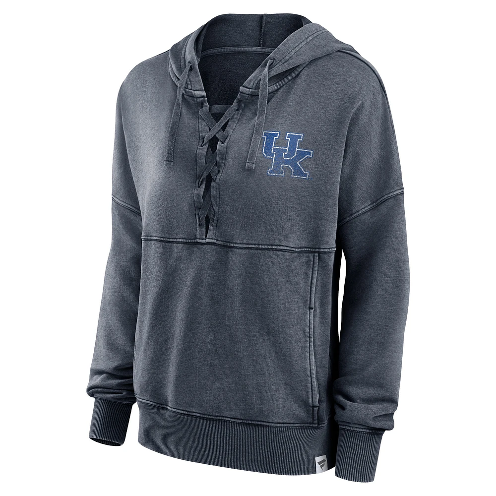 Sweat à capuche lacets Fanatics Heathered Charcoal Kentucky Wildcats pour femmes