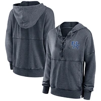 Women's Fanatics Heathered Charcoal Kentucky Wildcats Overall Speed Lace-Up Pullover Hoodie