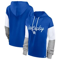 Women's Fanatics Royal Kentucky Wildcats Play It Safe Colorblock Pullover Hoodie