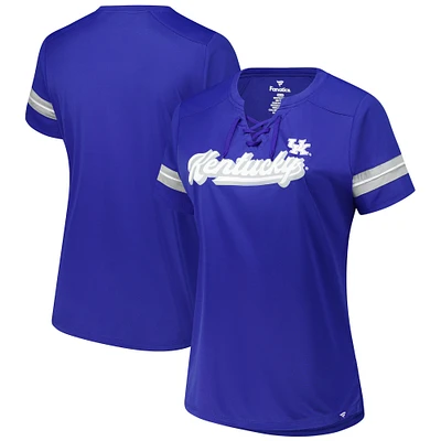 T-shirt à lacets pour femme Fanatics Royal Kentucky Wildcats, grande taille, Overtime Readiness