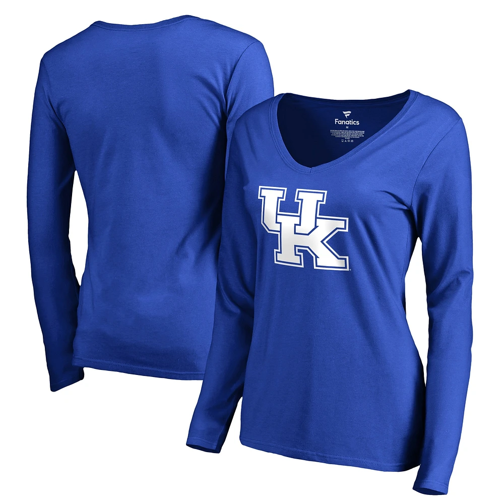Women's Fanatics Royal Kentucky Wildcats Primary Logo Long Sleeve T-Shirt