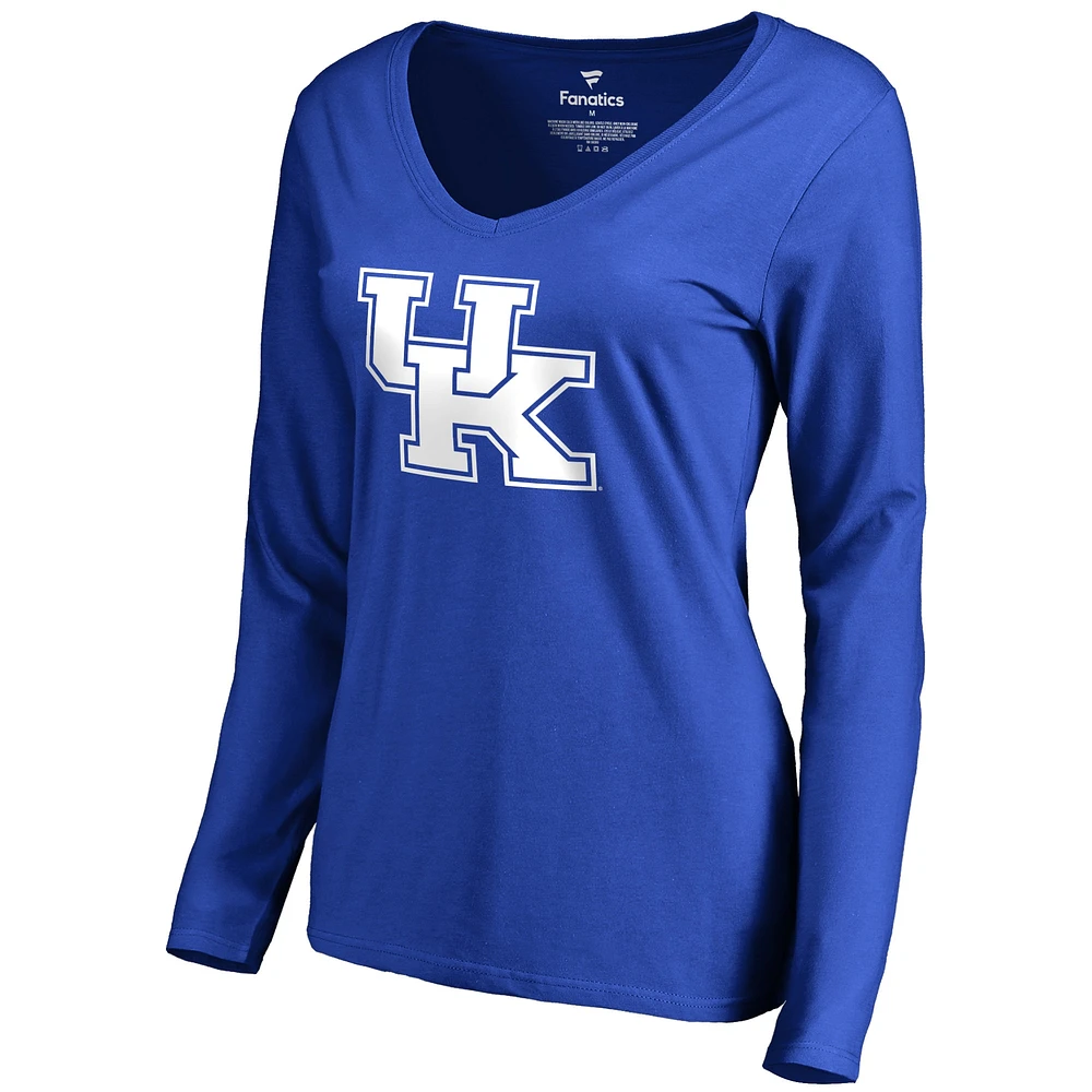 Women's Fanatics Royal Kentucky Wildcats Primary Logo Long Sleeve T-Shirt