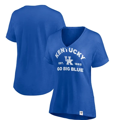 Women's Fanatics Royal Kentucky Wildcats True Classics Slub Flowy V-Neck T-Shirt