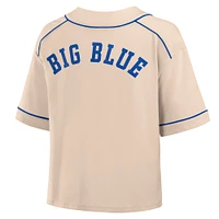 Women's Fanatics Tan Kentucky Wildcats Oversized Dominant Force Cropped V-Neck T-Shirt