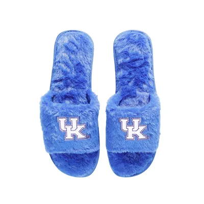Kentucky Wildcats FOCO Women's Rhinestone Fuzzy Slippers - Royal