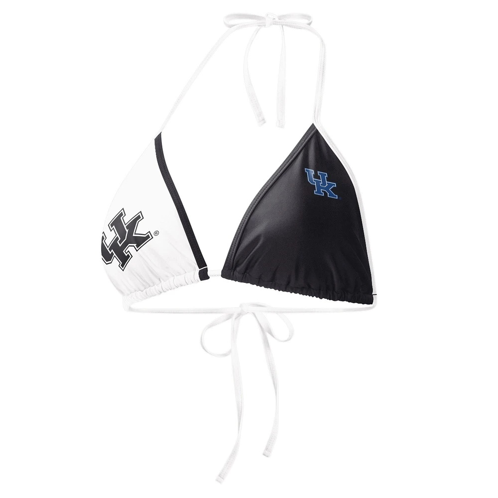 Women's G-III 4Her by Carl Banks Black/White Kentucky Wildcats Play Action Bikini Top