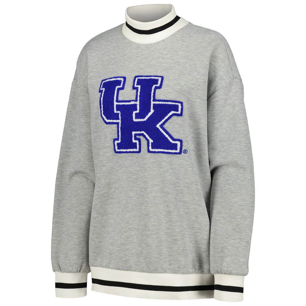 Women's Gameday Couture Ash Kentucky Wildcats It To Win Sporty Mock Neck Pullover Sweatshirt