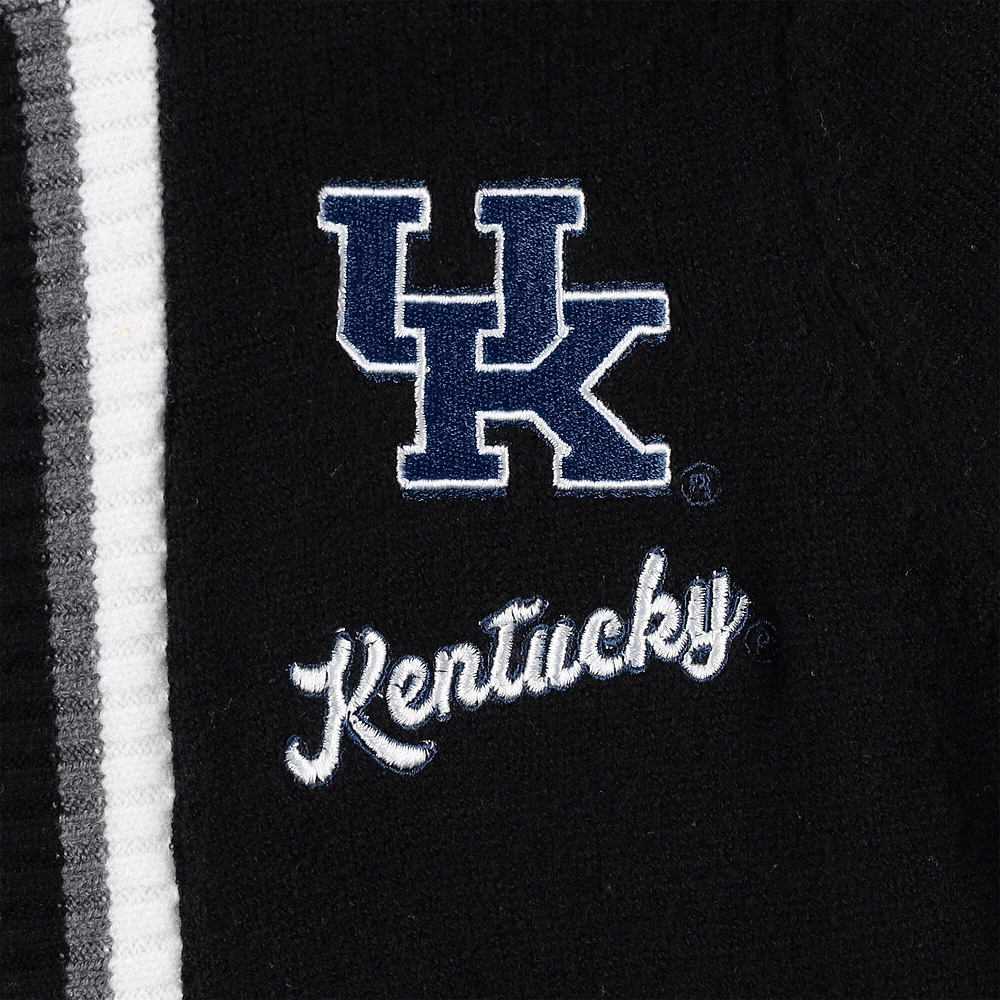 Gameday Couture pour femme Noir Kentucky Wildcats One More Round Tri-Blend Cardigan à rayures