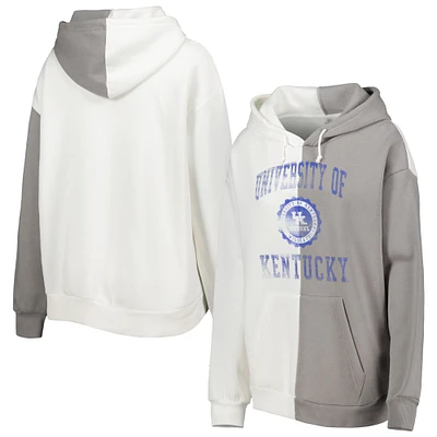 Chandail à capuchon fendu des Wildcats du Kentucky gris/blanc Gameday Couture pour femme