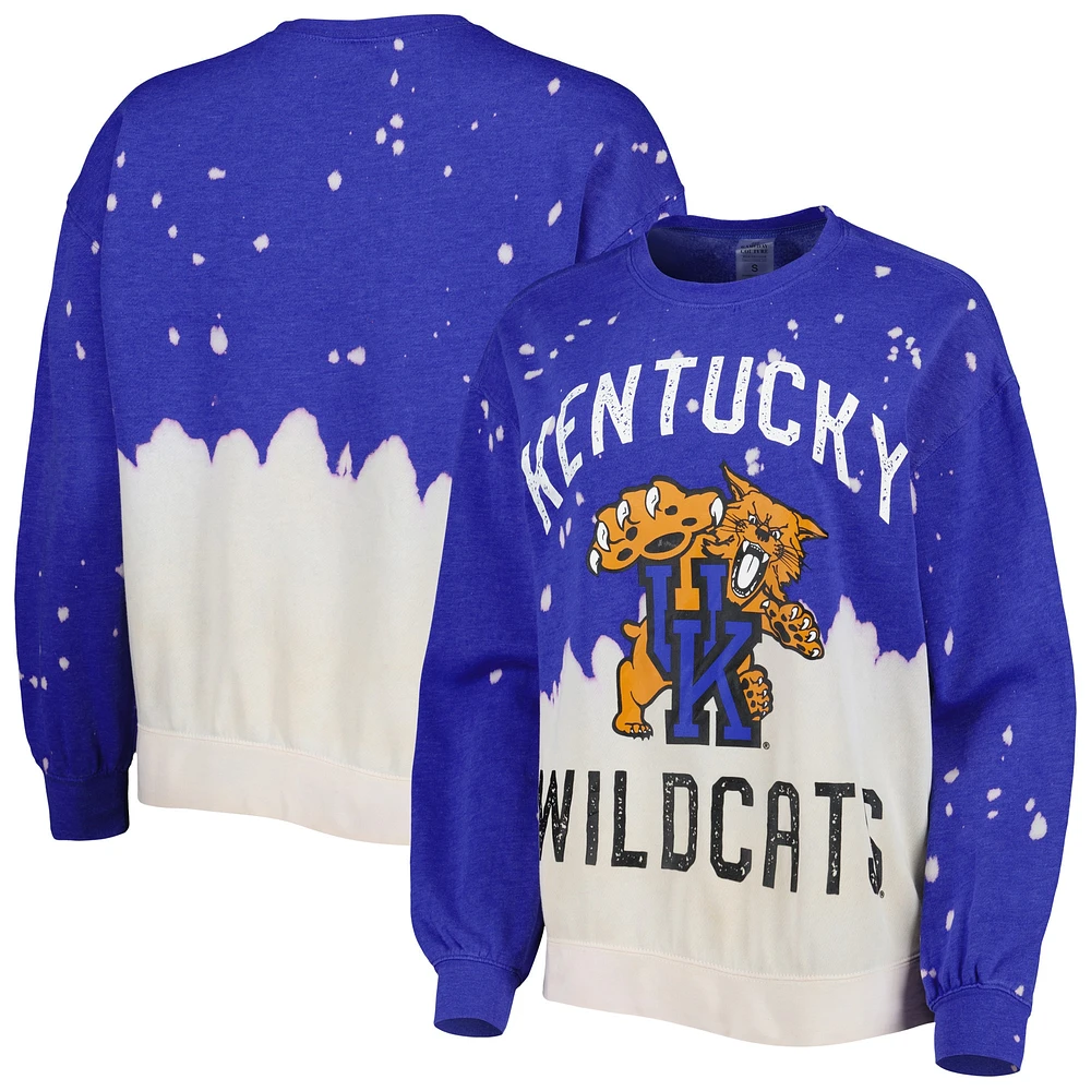 Gameday Couture Royal Kentucky Wildcats Twice As Nice Délavé Dip-Dye Pull à manches longues pour femme