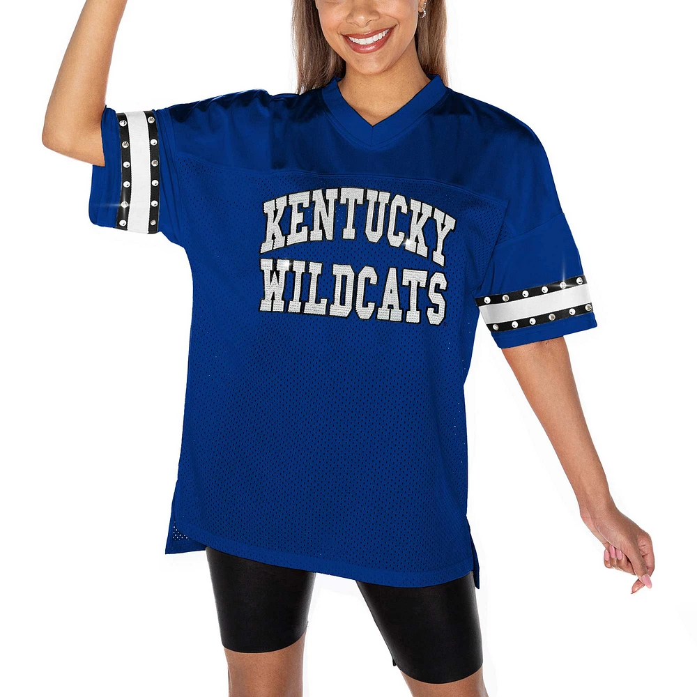 Women's Gameday Couture Royal Kentucky Wildcats Until Kickoff Rhinestone Fashion T-Shirt