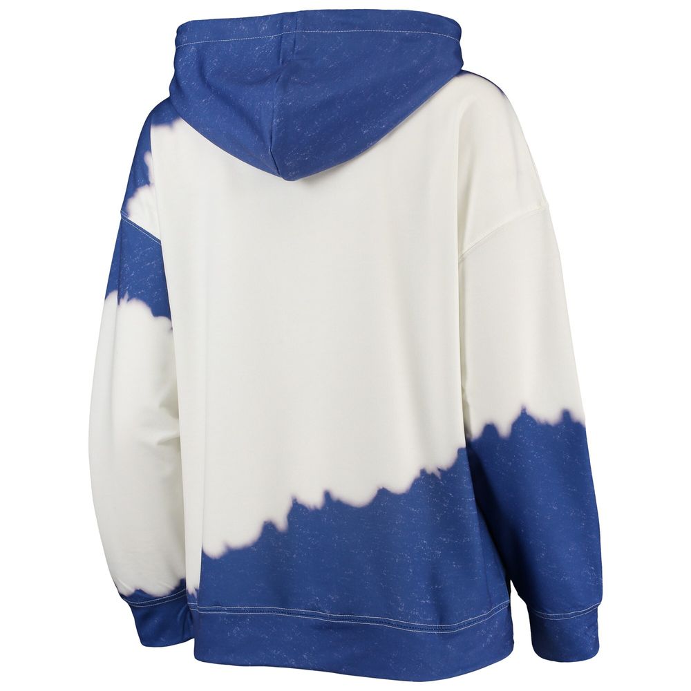 Women's Gameday Couture White/Royal Kentucky Wildcats For the Fun Double Dip-Dyed Pullover Hoodie