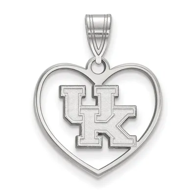 Kentucky Wildcats Women's Sterling Silver Logo Heart Pendant