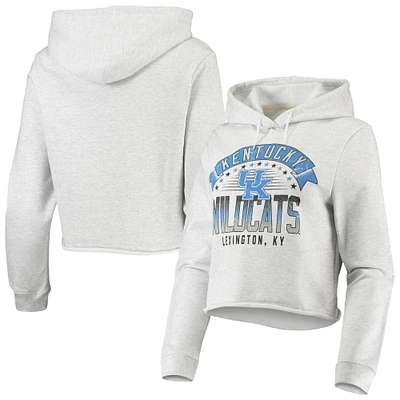 Women's League Collegiate Wear Ash Kentucky Wildcats Banner 1636 Sweat à capuche court