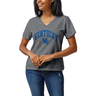 Kentucky Wildcats League Collegiate Wear Women's Intramural Boyfriend V-Neck T-Shirt - Heather Gray