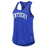 Women's League Collegiate Wear Heather Royal Kentucky Wildcats Two-Hit Intramural Tri-Blend Scoop Neck Racerback Tank Top