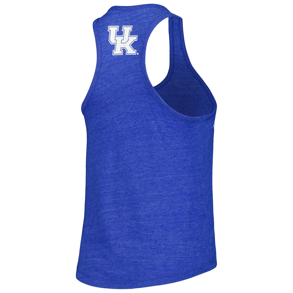 Women's League Collegiate Wear Heather Royal Kentucky Wildcats Two-Hit Intramural Tri-Blend Scoop Neck Racerback Tank Top