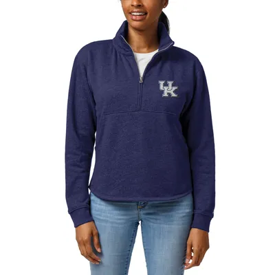 Kentucky Wildcats League Collegiate Wear Women's Victory Springs Tri-Blend Quarter-Zip Pullover Sweatshirt - Heather Royal