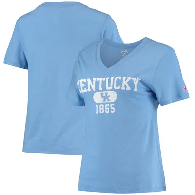 Kentucky Wildcats League Collegiate Wear Women's Intramural Boyfriend Tri-Blend V-Neck T-Shirt - Heathered Light Blue