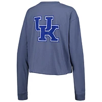 Women's League Collegiate Wear Navy Kentucky Wildcats Clothesline Midi Long Sleeve Cropped T-Shirt