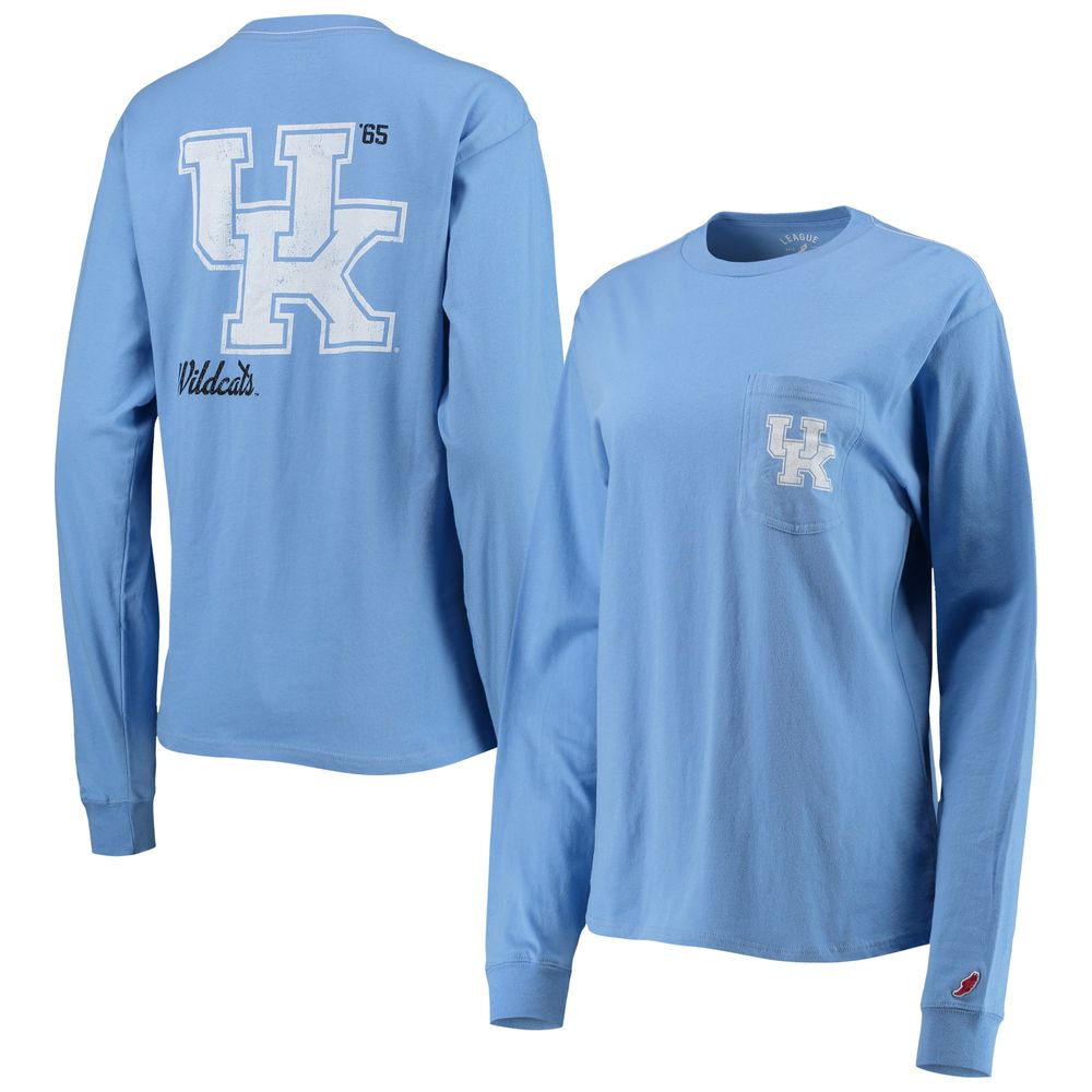 Women's League Collegiate Wear Royal Kentucky Wildcats Pocket Oversized Long Sleeve T-Shirt