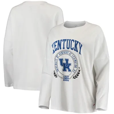 Kentucky Wildcats League Collegiate Wear Women's Clothesline Oversized Long Sleeve T-Shirt - White