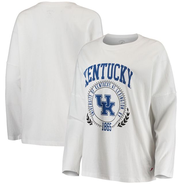 T-shirt à manches longues surdimensionné avec corde linge Kentucky Wildcats de la ligue collégiale pour femmes, blanc