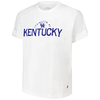 T-shirt blanc à revers roulés pour femme de la ligue universitaire Kentucky Wildcats