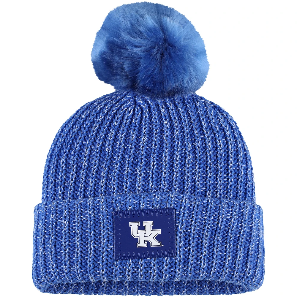 Bonnet en tricot à revers Love Your Melon Royal Kentucky Wildcats pour femme avec pompon