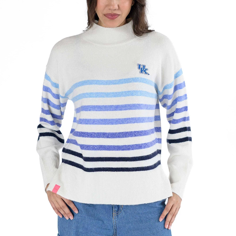 Pull oversize à col montant et rayures Simone pour femme de Lusso White Kentucky Wildcats