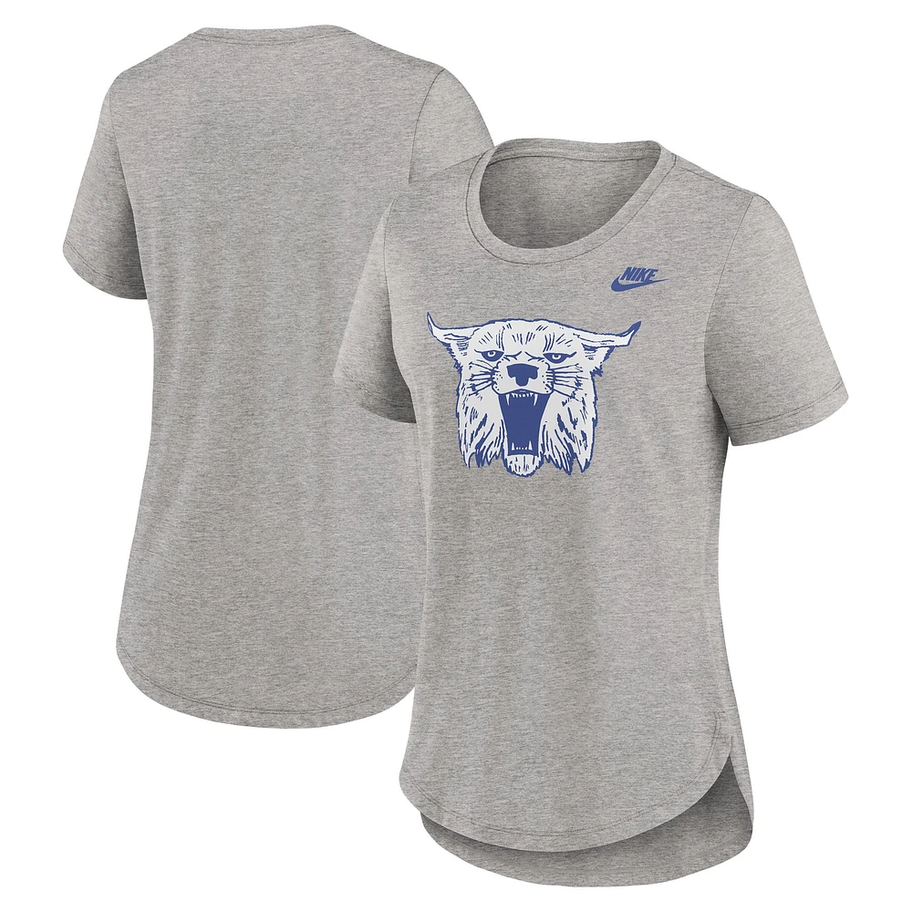 T-shirt Nike gris chiné pour femme Kentucky Wildcats Legacy Tri-Blend