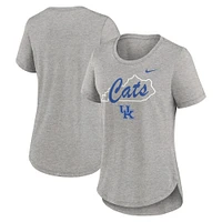 T-shirt Nike Heather Grey Kentucky Wildcats Local Campus Location Mantra Tri-Blend pour femme