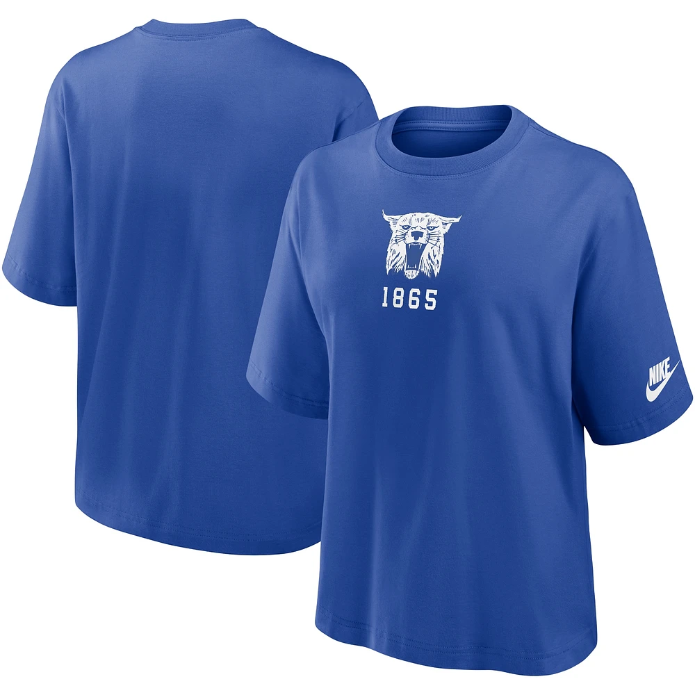 Women's Nike Royal Kentucky Wildcats Boxy Legacy Established T-Shirt