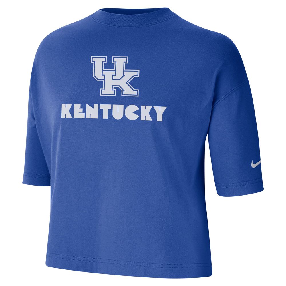 Women's Nike Royal Kentucky Wildcats Crop Performance T-Shirt