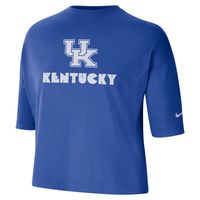 Women's Nike Royal Kentucky Wildcats Crop Performance T-Shirt