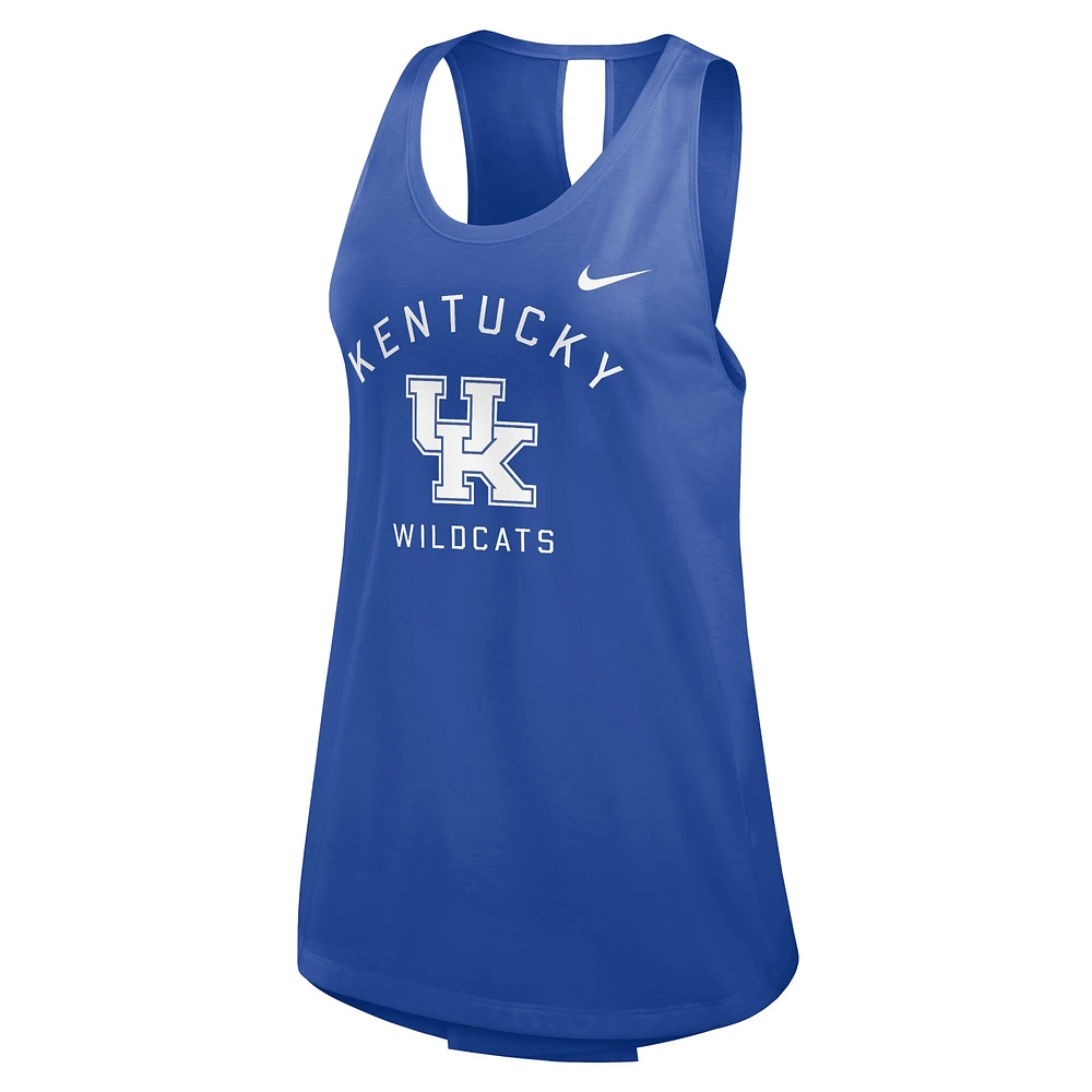 Women's Nike Royal Kentucky Wildcats Primetime Crisscross Performance Tank Top