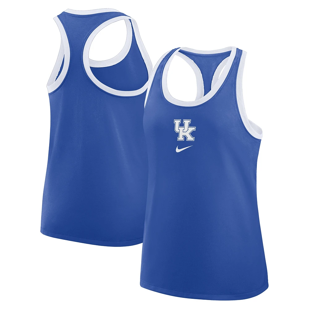Women's Nike Royal Kentucky Wildcats Primetime Racerback Tri-Blend Tank Top