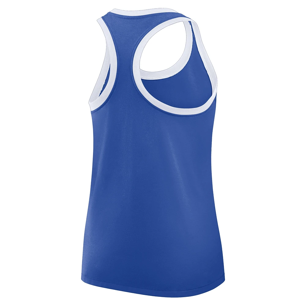 Women's Nike Royal Kentucky Wildcats Primetime Racerback Tri-Blend Tank Top