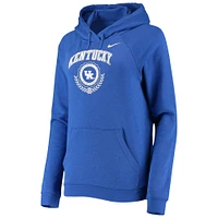 Women's Nike Royal Kentucky Wildcats Varsity Fleece Tri-Blend Raglan Pullover Hoodie